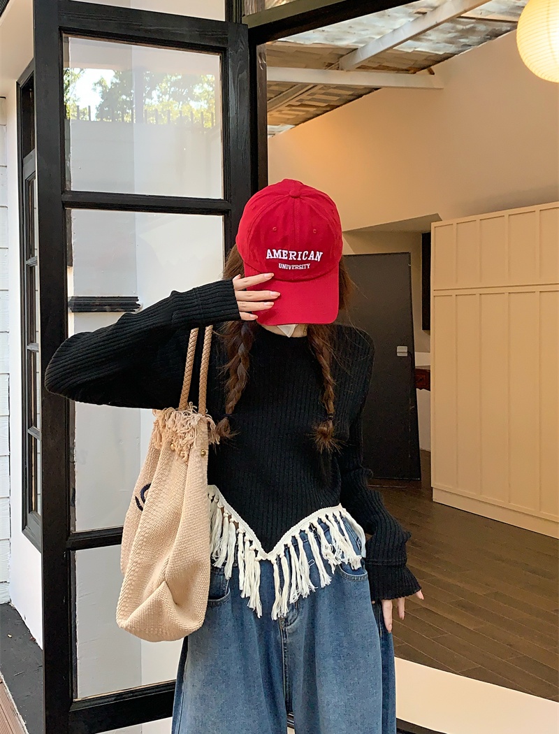 Korean style short tops loose sweater for women