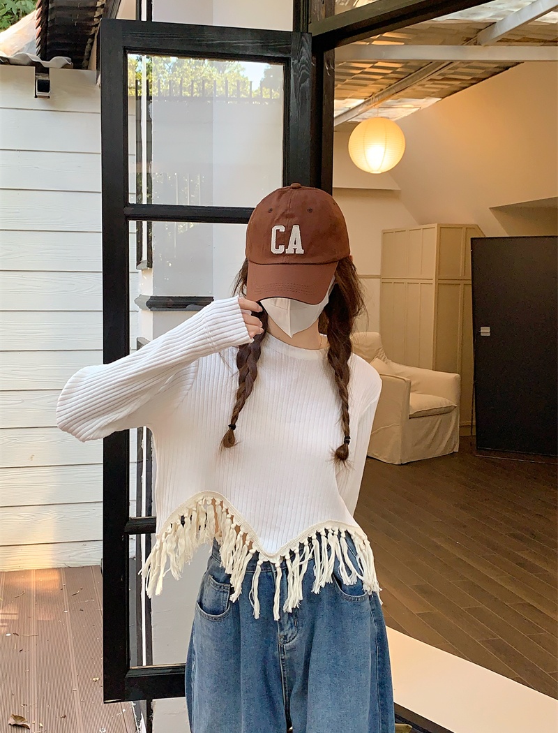 Korean style short tops loose sweater for women