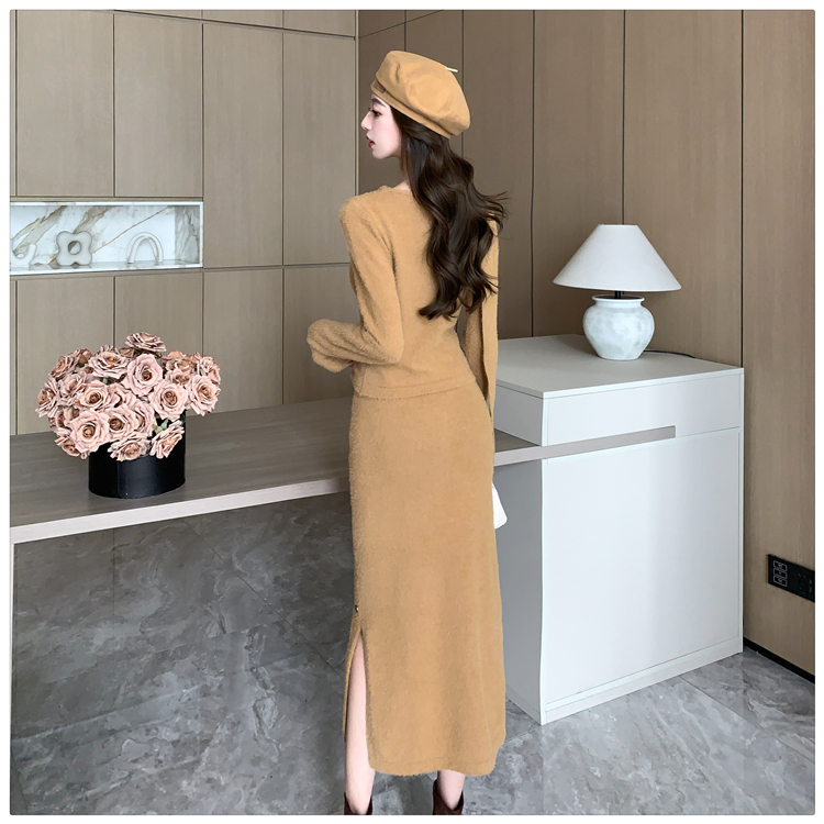 Temperament skirt chanelstyle sweater 2pcs set for women