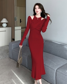 Bottoming dress France style long dress for women