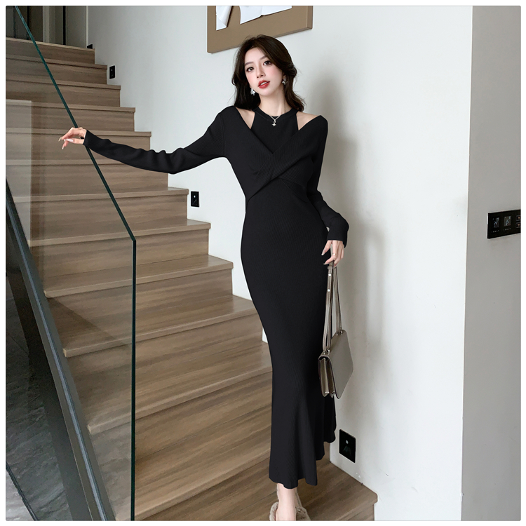 Bottoming dress France style long dress for women