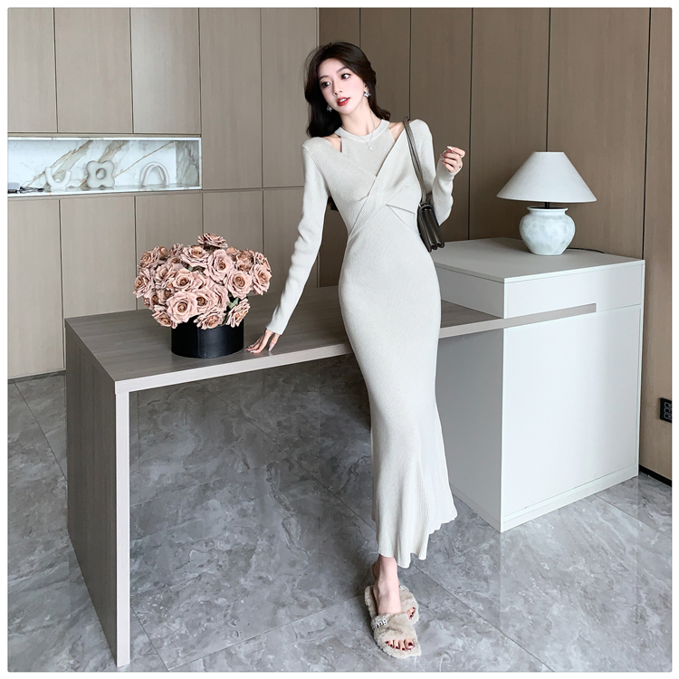 Bottoming dress France style long dress for women