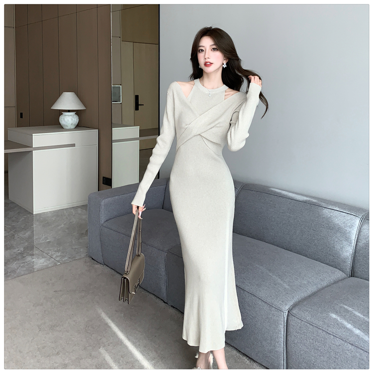 Bottoming dress France style long dress for women