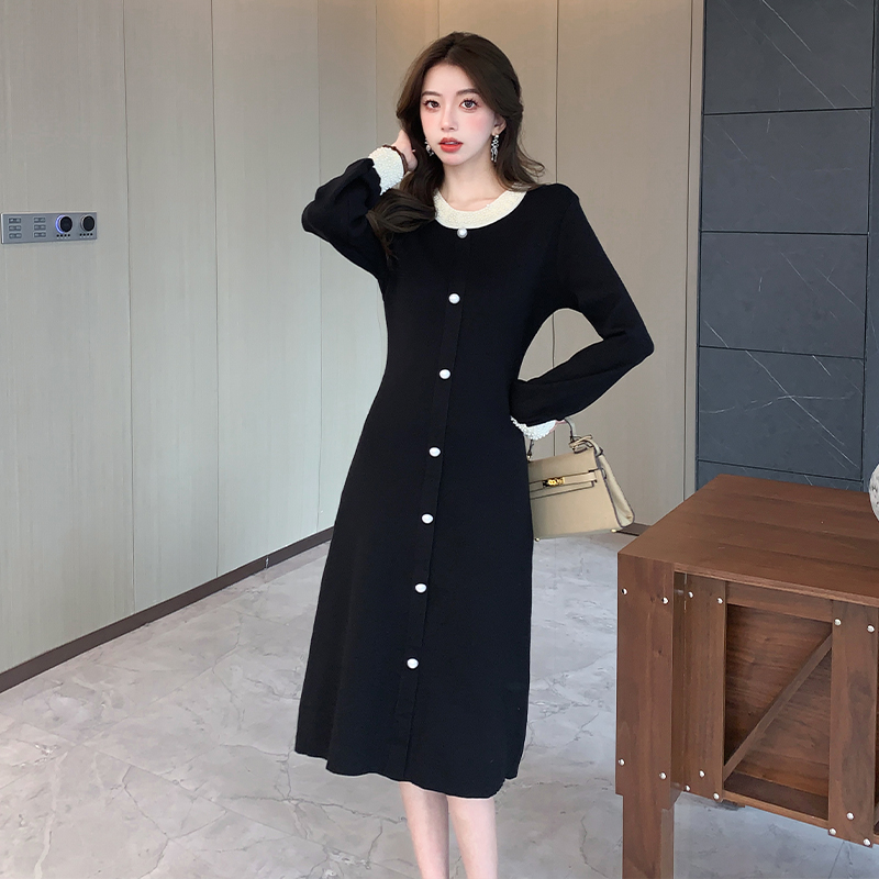 Autumn and winter retro long dress France style dress for women