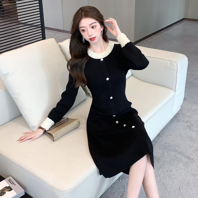 Autumn and winter retro long dress France style dress for women