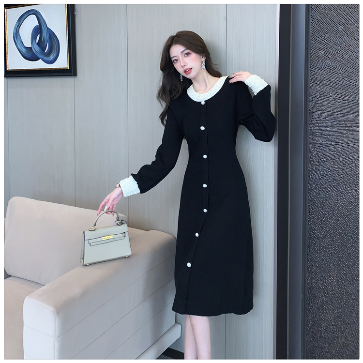 Autumn and winter retro long dress France style dress for women