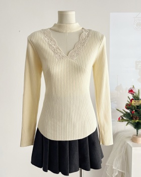 Knitted tops slim bottoming shirt for women