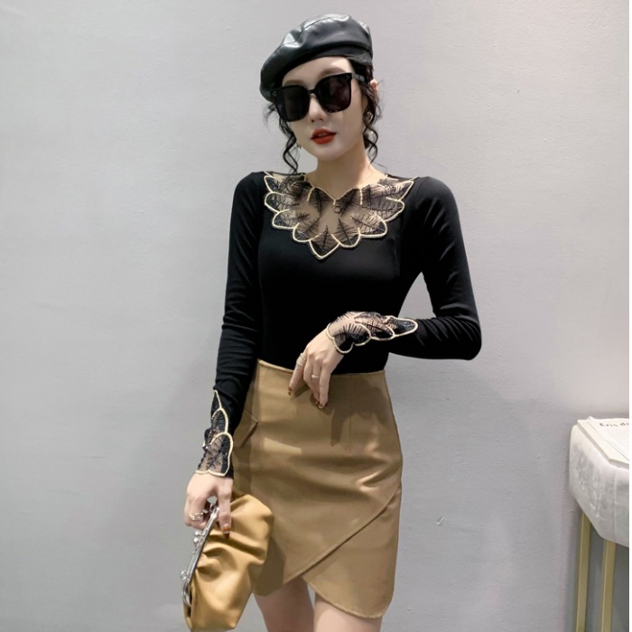 Rhinestone sueding autumn and winter bottoming shirt for women