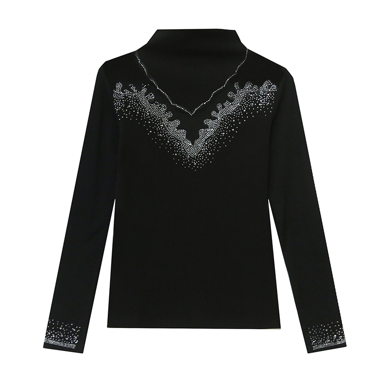 Rhinestone slim lace bottoming shirt for women