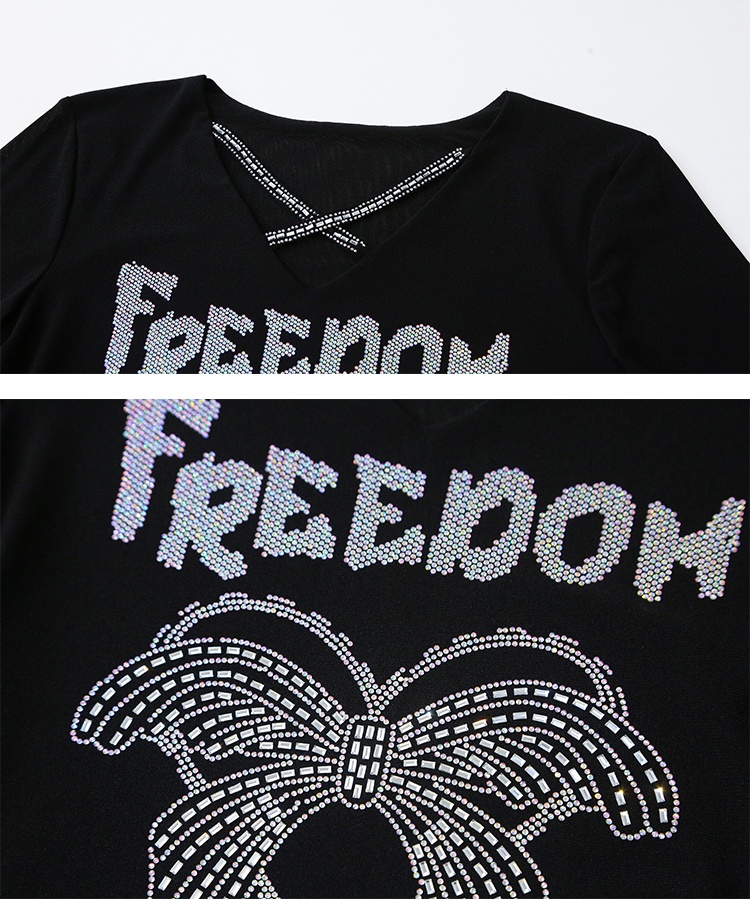 Rhinestone bottoming shirt Western style tops for women