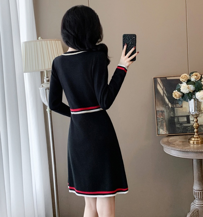 High waist autumn and winter knitted A-line dress for women