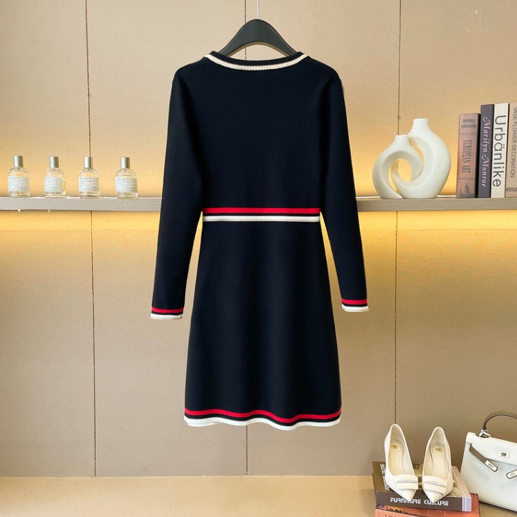 High waist autumn and winter knitted A-line dress for women