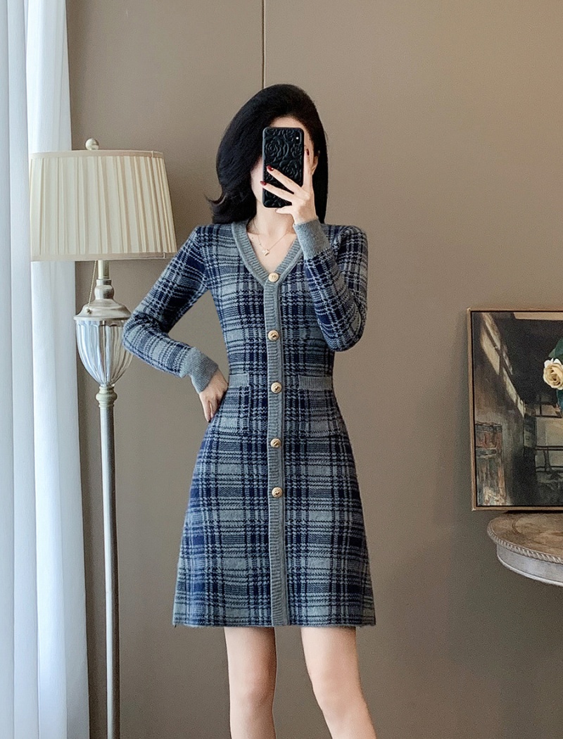 Knitted ladies dress chanelstyle sweater dress