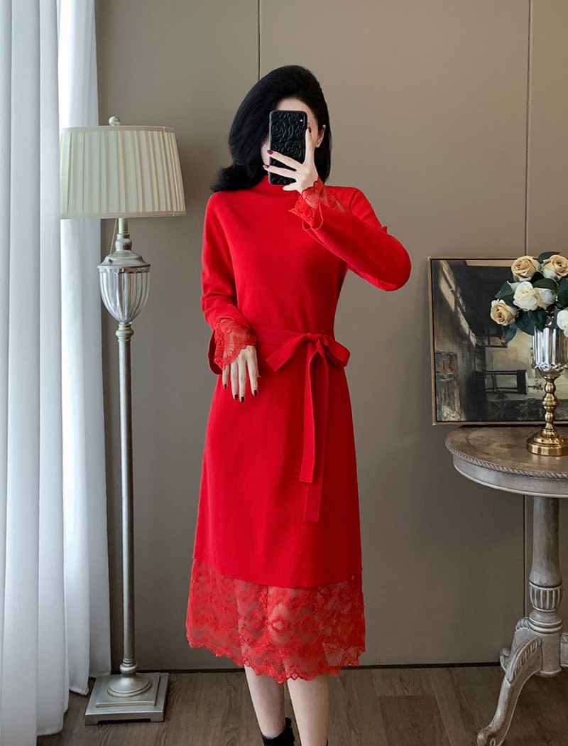 Knitted sweater dress dress for women