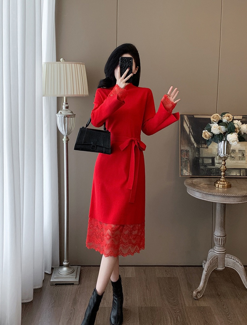 Knitted sweater dress dress for women