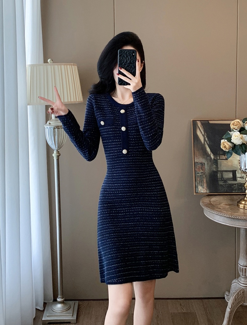 High waist sweater dress autumn and winter dress for women