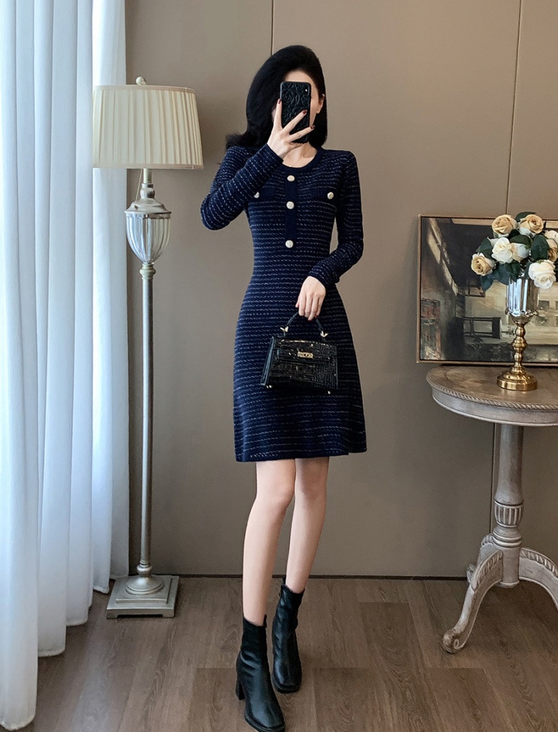 High waist sweater dress autumn and winter dress for women