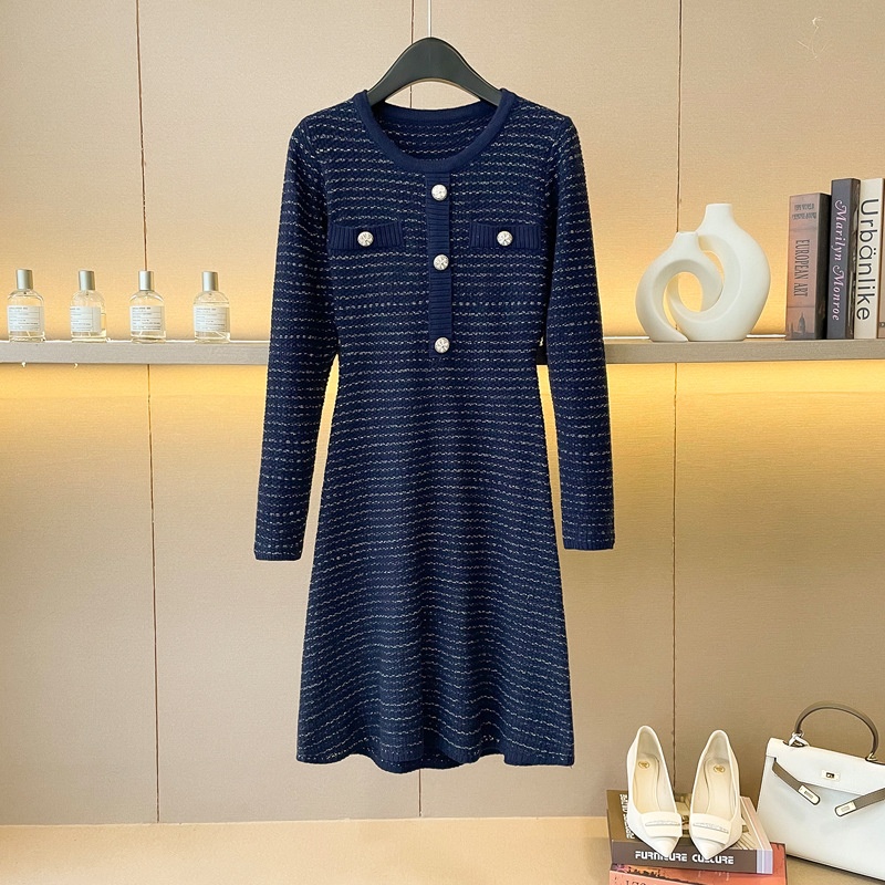 High waist sweater dress autumn and winter dress for women