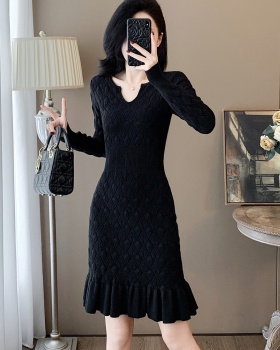 Ladies mermaid knitted slim chanelstyle dress