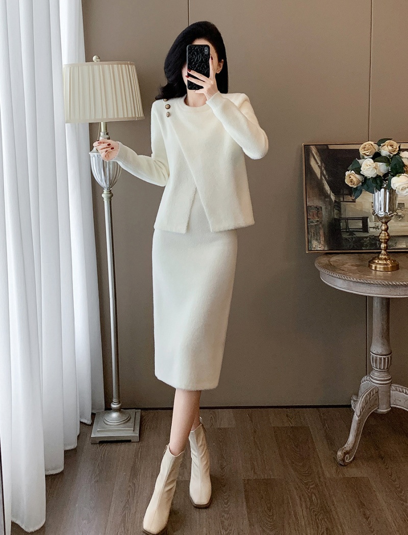 Fashion chanelstyle ladies skirt 2pcs set for women