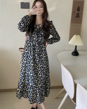 Floral inside the ride long dress Korean style dress for women