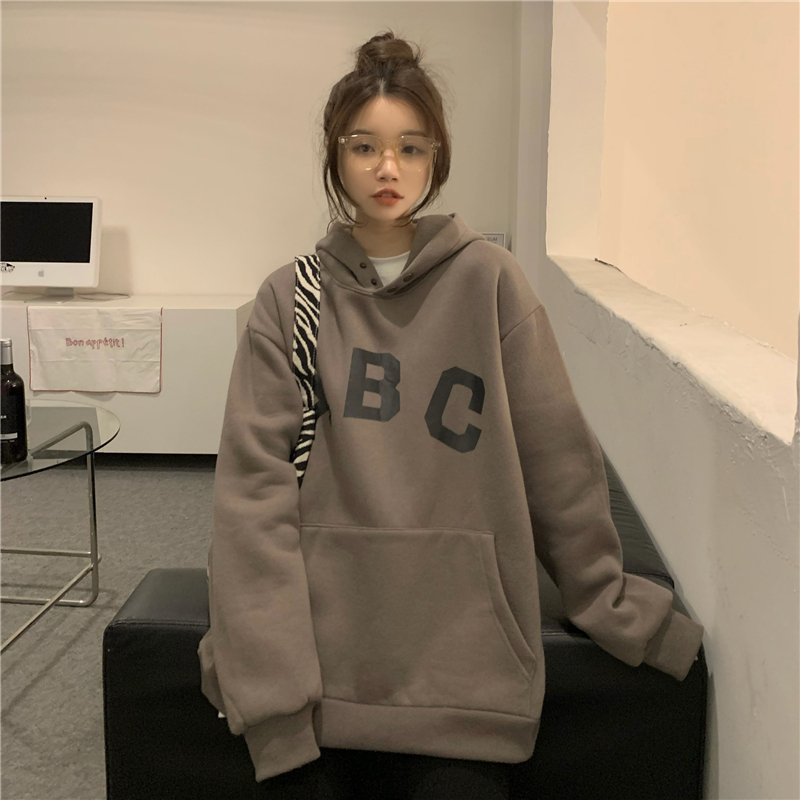 Retro autumn and winter hoodie lazy coat for women