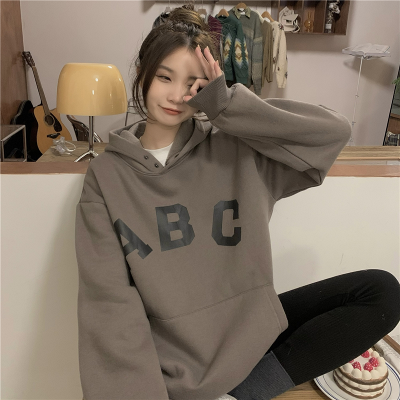 Retro autumn and winter hoodie lazy coat for women