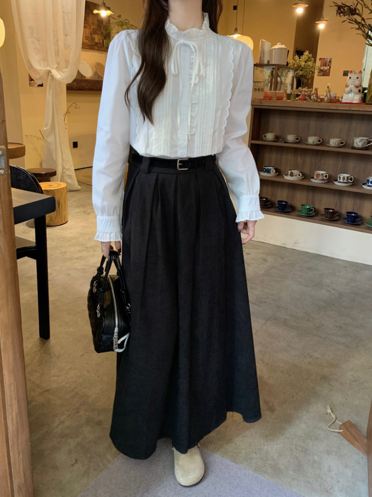 Simple slim all-match Korean style long skirt for women