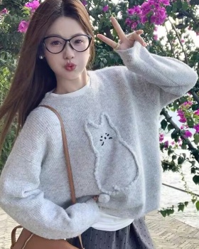 Korean style all-match tops winter gray sweater