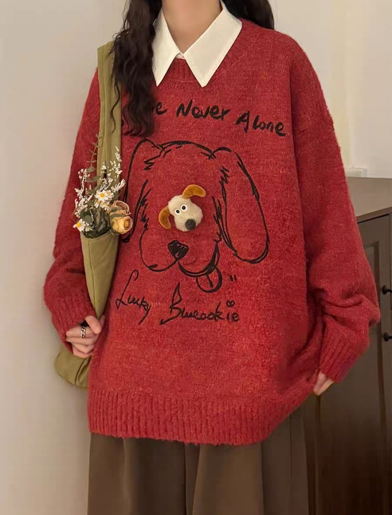 Embroidery autumn and winter puppy plush sweater