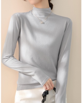 Half high collar sweater lazy bottoming shirt for women