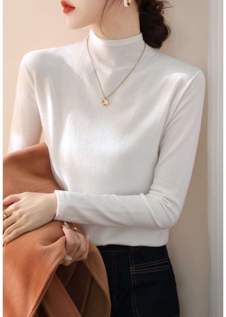 Half high collar sweater lazy bottoming shirt for women