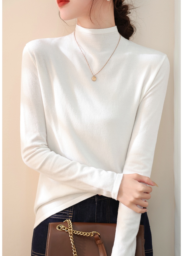 Half high collar sweater lazy bottoming shirt for women