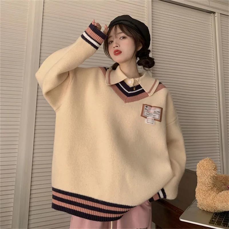 College style lazy coat personality sweater for women