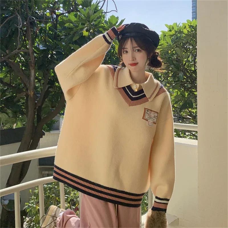 College style lazy coat personality sweater for women