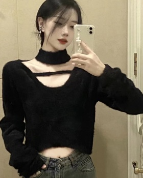 Bottoming mink velvet tops Korean style sweater for women