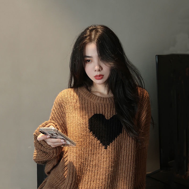 Unique Korean style tops autumn and winter sweater for women