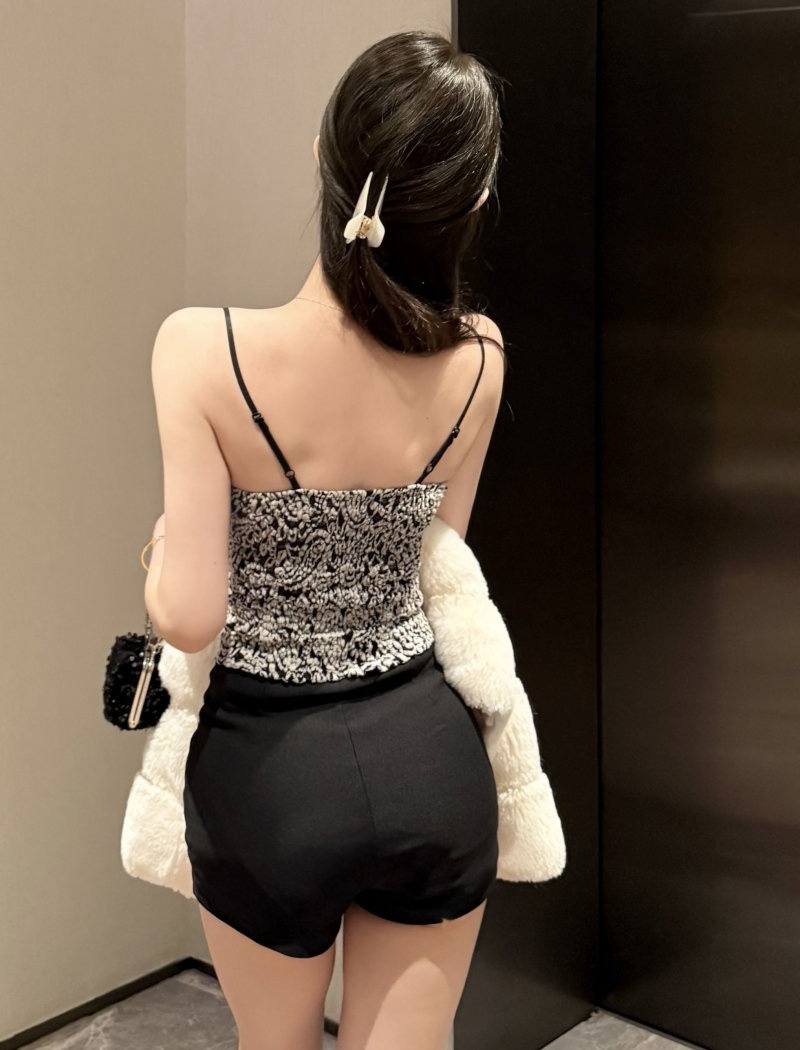 Short sling crochet tops halter hollow vest for women