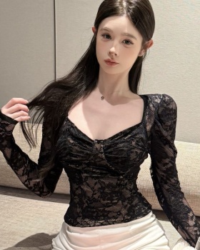 Lace spicegirl bottoming shirt hollow tops for women