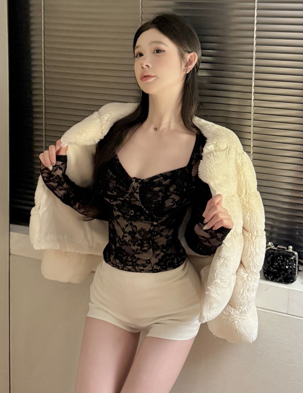 Lace spicegirl bottoming shirt hollow tops for women