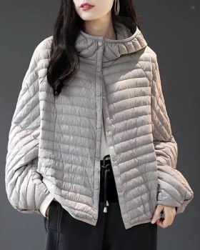 Thin stripe down cotton coat light loose coat for women