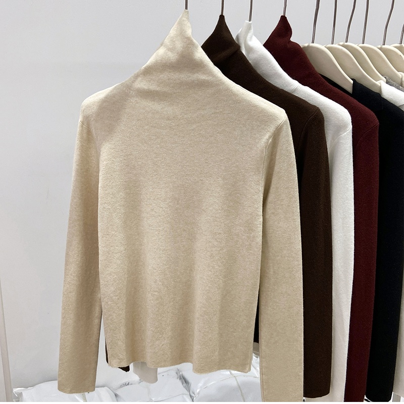 Heap collar long sleeve tops inside the ride sweater