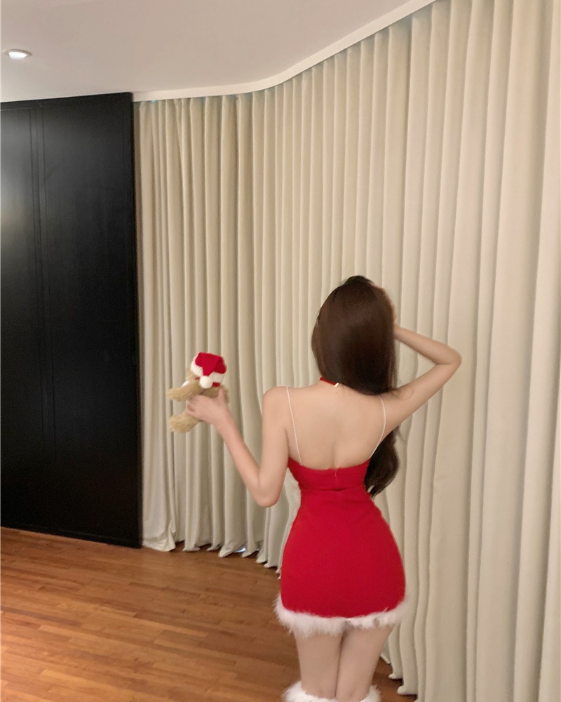 Christmas enticement splice slim sexy elmo T-back