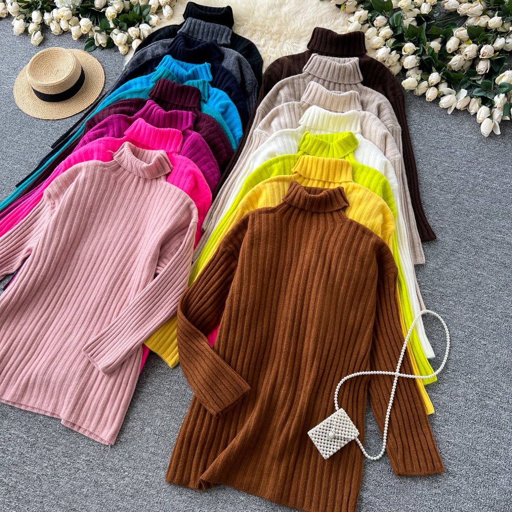 Light luxury pure tops slim all-match sweater for women