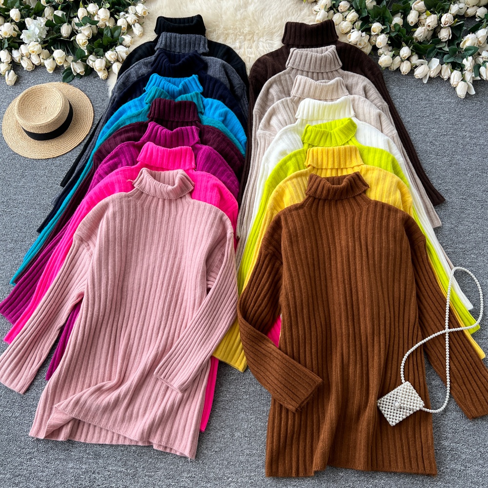 Minimalist slim ladies sweater loose winter temperament tops