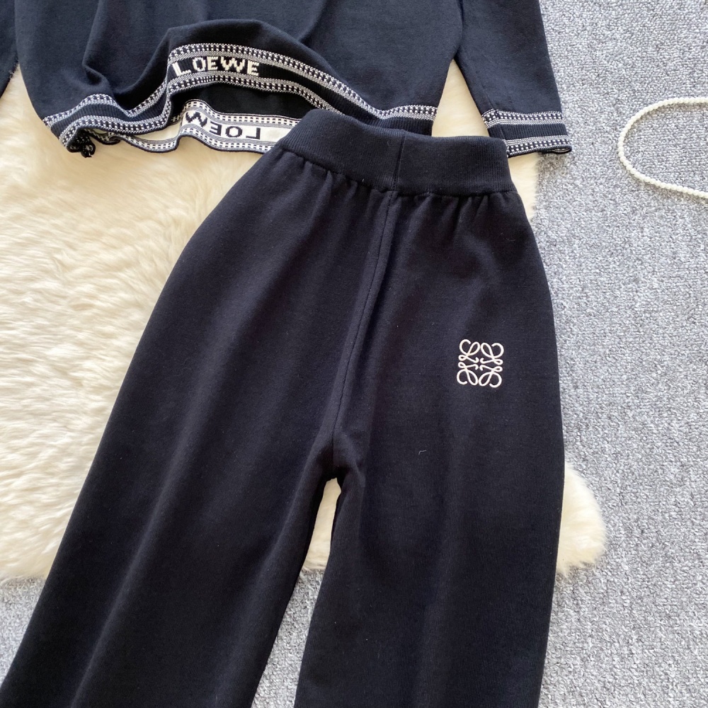 Korean style long pants Casual hoodie a set for women