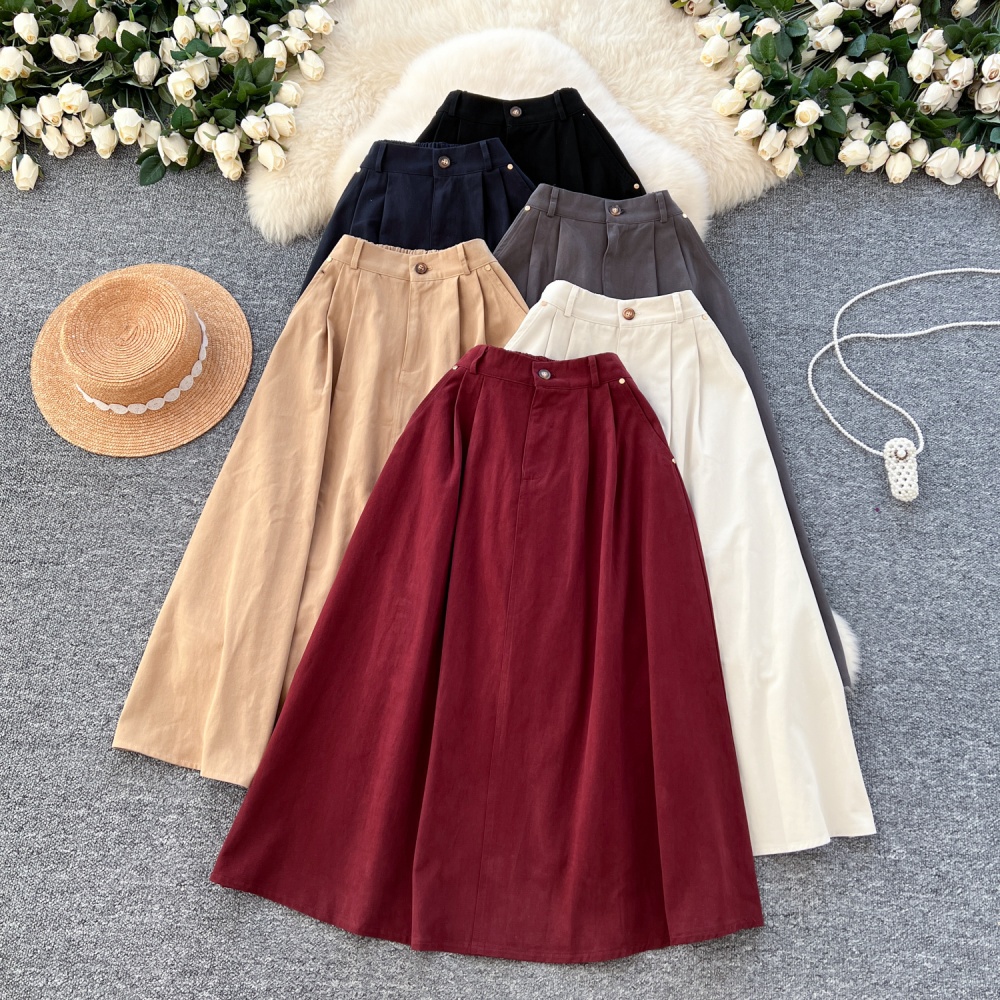 High waist elastic waist autumn and winter skirt