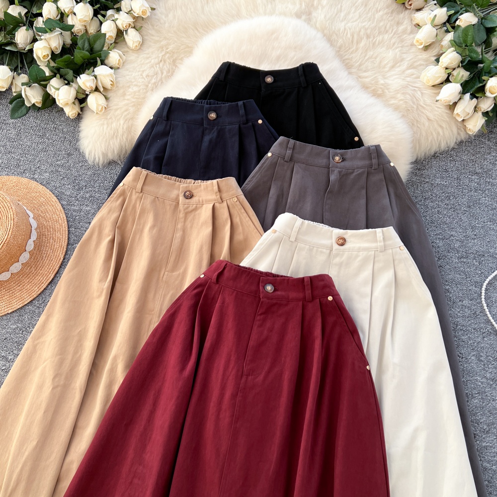 High waist elastic waist autumn and winter skirt