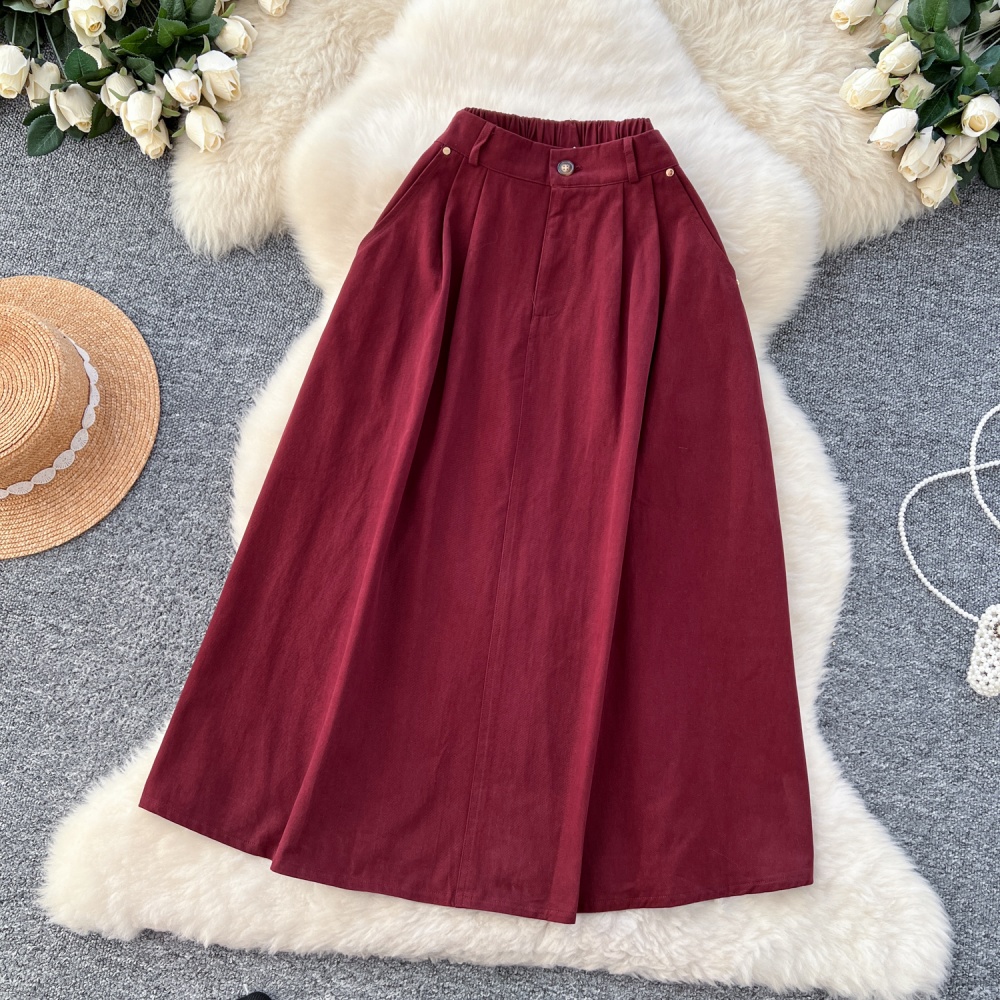 High waist elastic waist autumn and winter skirt