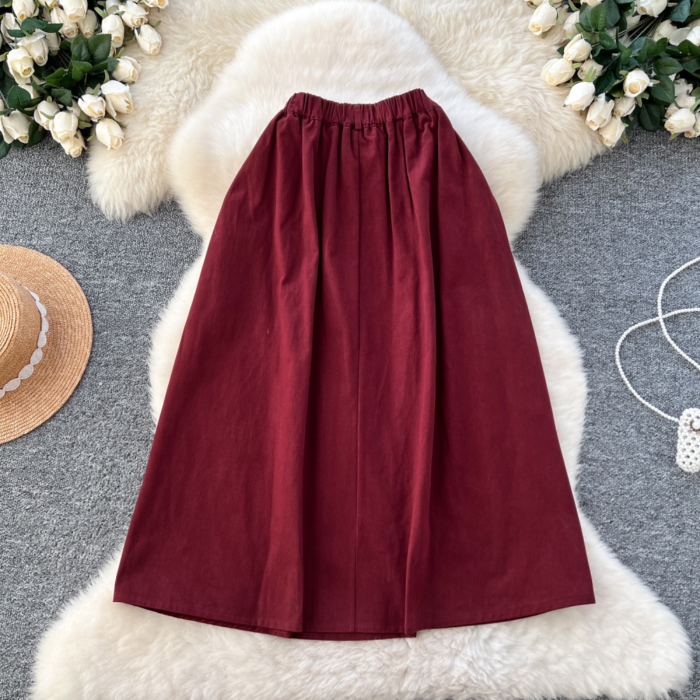 High waist elastic waist autumn and winter skirt